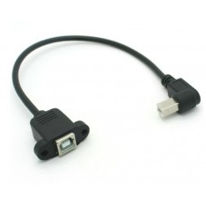 Cabo Adaptador USB Tipo B Macho/Fêmea 90º Direito 30 cm