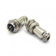 Conector Mike GX12 Plug Macho e Fêmea 6 Pinos 