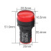 Sinalizador / Indicador Luminoso LED 220V 22mm Vermelho