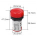 Sinalizador / Indicador Luminoso LED 24V 22mm Vermelho