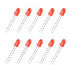 LED Vermelho 3mm Difuso - Kit com 10 unidades