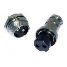Conector Mike GX16 Plug Macho e Fêmea 2 Pinos 